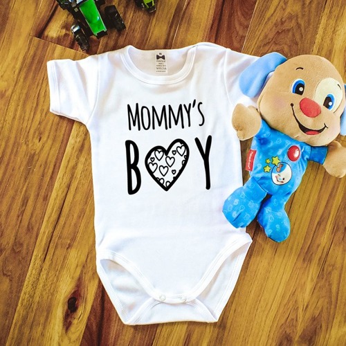 Body krótki rękaw "Mommy’s BOY" Moocha czarne