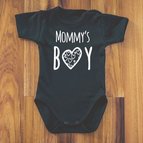 Body krótki rękaw "Mommy’s BOY" Moocha czarne