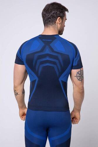 Confidence Bluzka termoaktywna męska krótki rękaw Spaio black/royal blue 