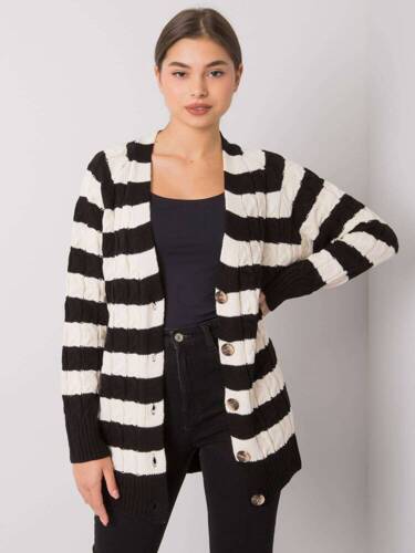 FE-SW-3358.13 Sweter rozpinany Paris - czarny