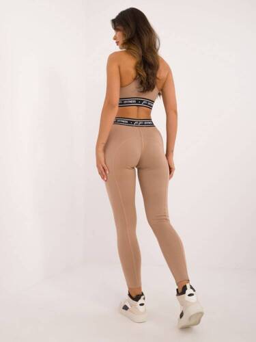 FF-LG-509765.88 Legginsy damskie Paris - ciemny beżowy