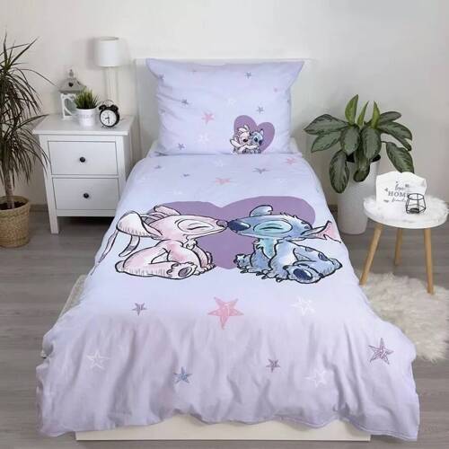 JF 24 Lilo i Stitch Heart wrzosowa Pościel dziecięca bawełniana Jerry Fabrics