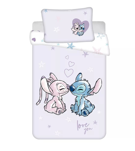 JF 24 Lilo i Stitch Heart wrzosowa Pościel dziecięca bawełniana Jerry Fabrics