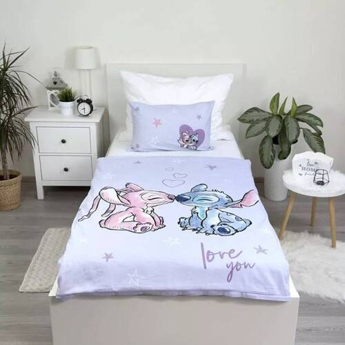 JF 24 Lilo i Stitch Heart wrzosowa Pościel dziecięca bawełniana Jerry Fabrics