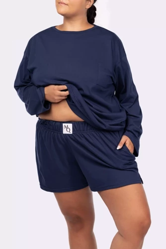 Joy longsleeve Piżama damska Mona navy 