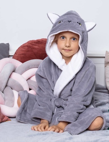 Kitten szlafrok dziecięcy Kids Envie grey 