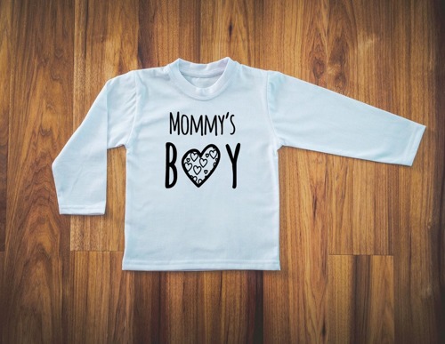 Koszulka długi rękaw "Mommy’s BOY" Moocha czarny