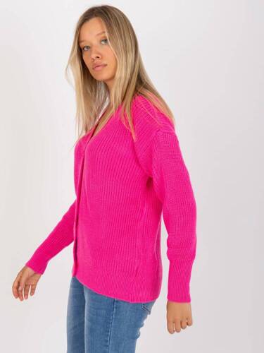 LC-SW-0321.06X Sweter rozpinany Paris - fluo różowy