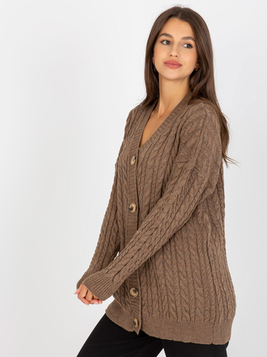 LC-SW-8008.80P Sweter rozpinany Paris - brązowy