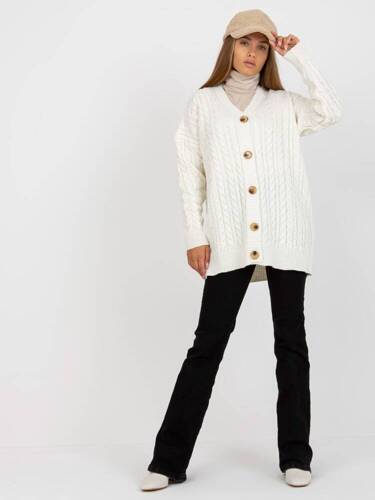 LC-SW-8008.80P Sweter rozpinany Paris - ecru