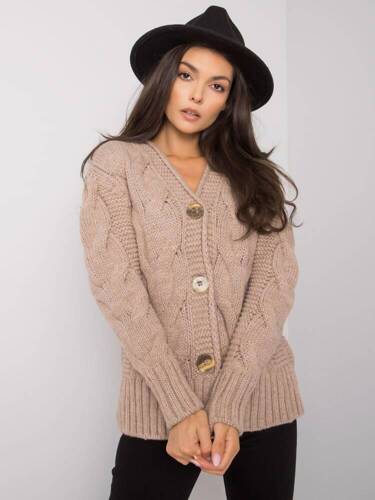 LC-SW-A1.28X Sweter rozpinany Paris - ciemny bezowy