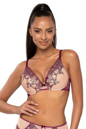 M-3808/11/1 Maureen Biustonosz push-up bralette Mat beżowy-fioletowy