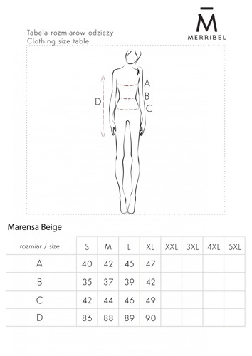 Marensa 1712 Sukienka z krótkim rękawem Merribel - beige 