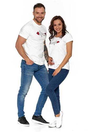 OTS1200-523 T-shirt bluzka męska walentynkowa Moraj - biały