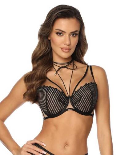 PU-1059 Tie Biustonosz push-up Kinga - czarny