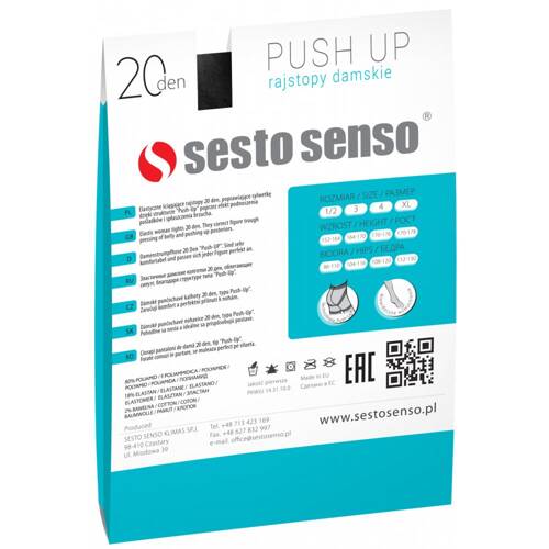 Rajstopy modelujące, push up 20den Sesto Senso- fumo