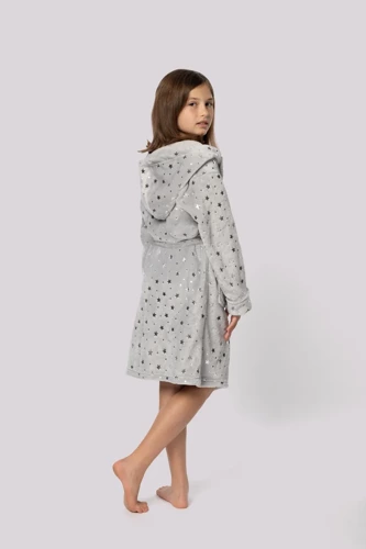 Star szlafrok dziecięcy Kids Envie light grey 