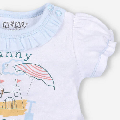 Sunny T-shirt niemowlęcy z bawełny organicznej Nini biały