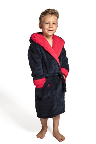 Szlafrok dziecięcy Kids Delfino Envie navy/red