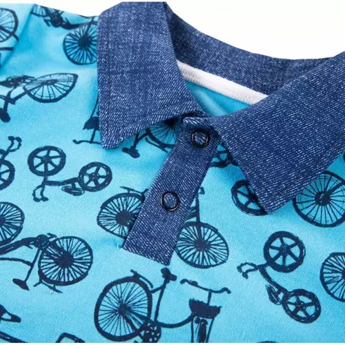 T-shirt Polo dla chłopca "Bike" Ewa Klucze - druk rowery