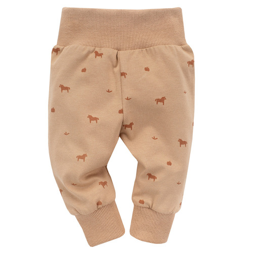 Wooden Pony Legginsy niemowlęce Pinokio - brąz druk 